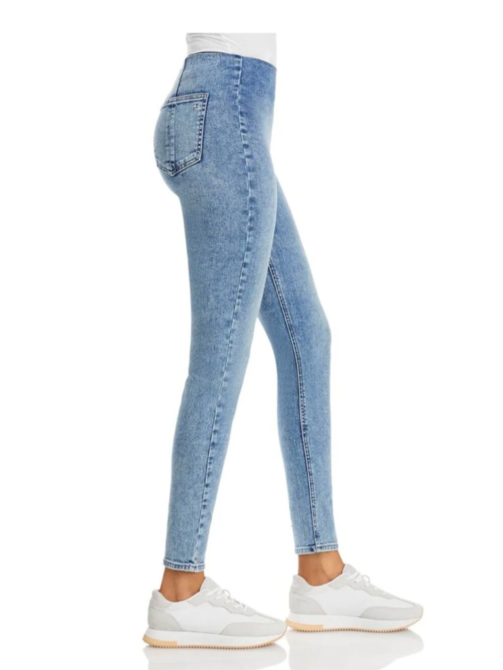 Rag & Bone Nina High-Rise Pull Skinny Jeans in Pearl, XS